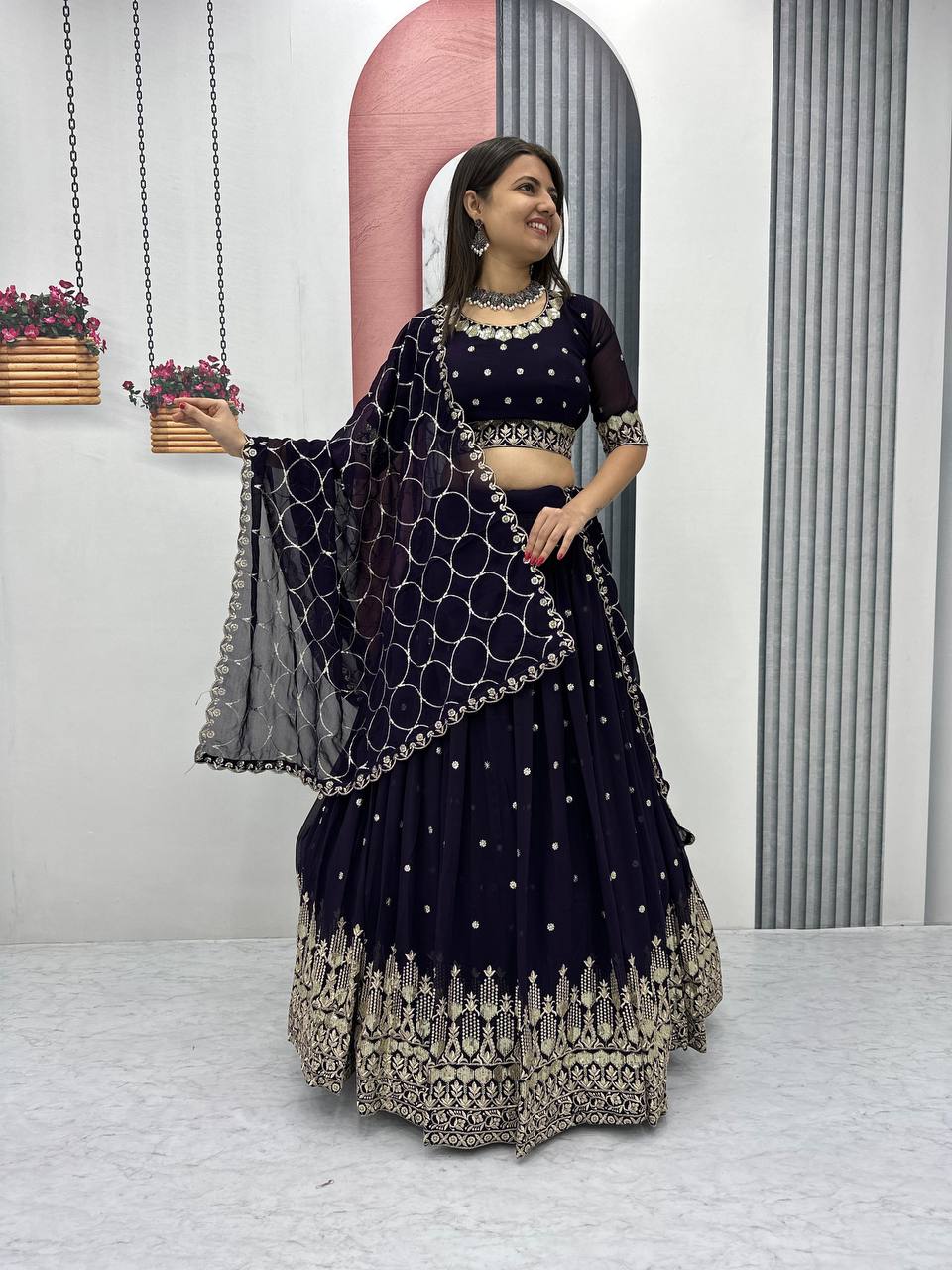 Heavy Embroidery and Sequence Work Festival Lehenga Choli Set