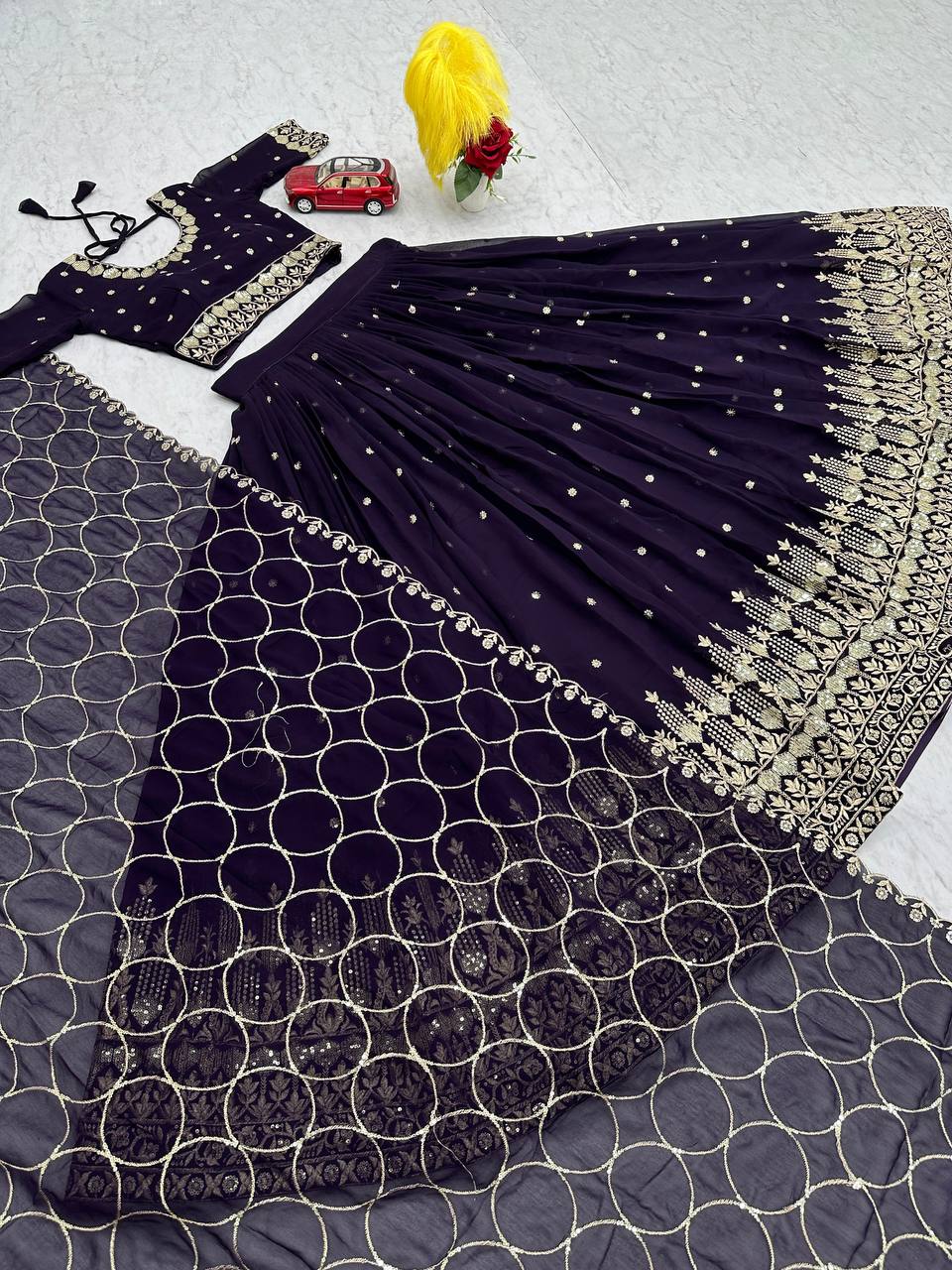 Heavy Embroidery and Sequence Work Festival Lehenga Choli Set