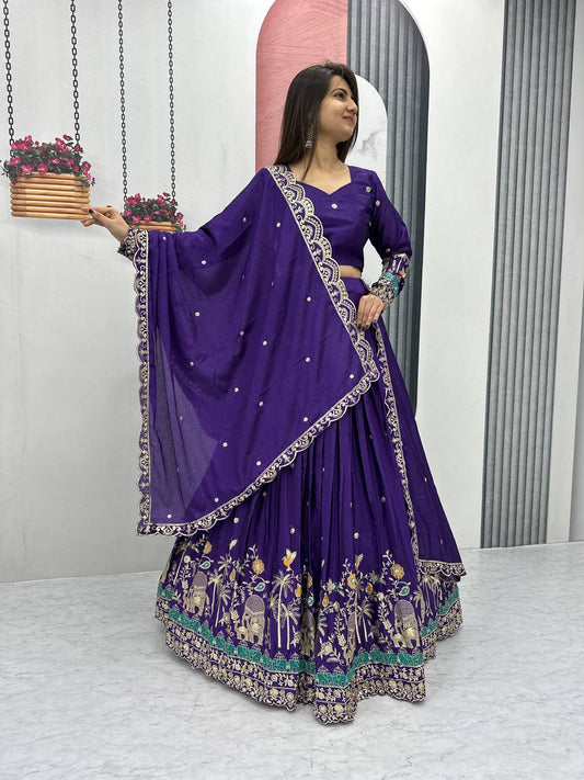 Elegant Festival Special Chinon Lehenga Choli Set