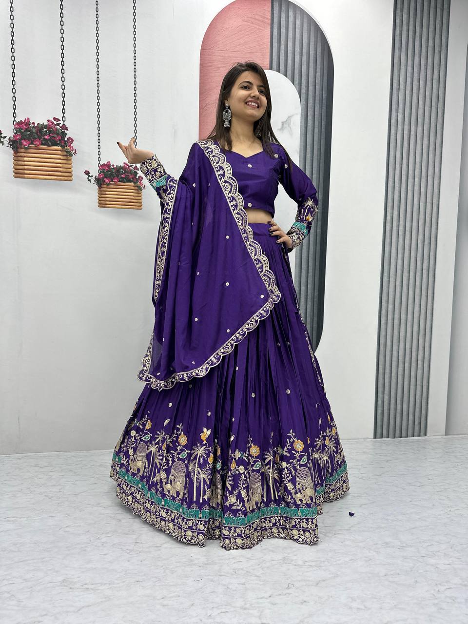 Elegant Festival Special Chinon Lehenga Choli Set