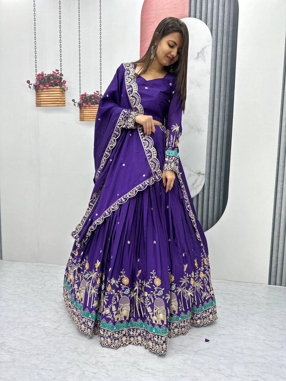 Elegant Festival Special Chinon Lehenga Choli Set