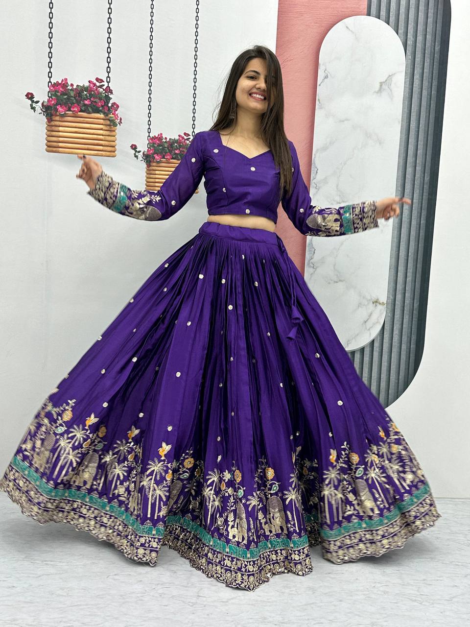 Elegant Festival Special Chinon Lehenga Choli Set