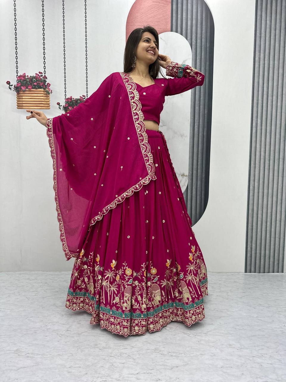 Elegant Festival Special Chinon Lehenga Choli Set