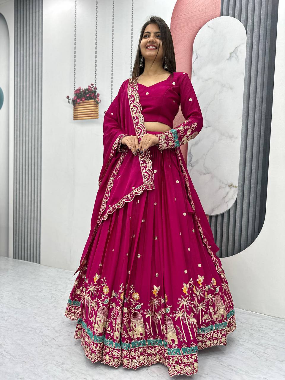 Elegant Festival Special Chinon Lehenga Choli Set