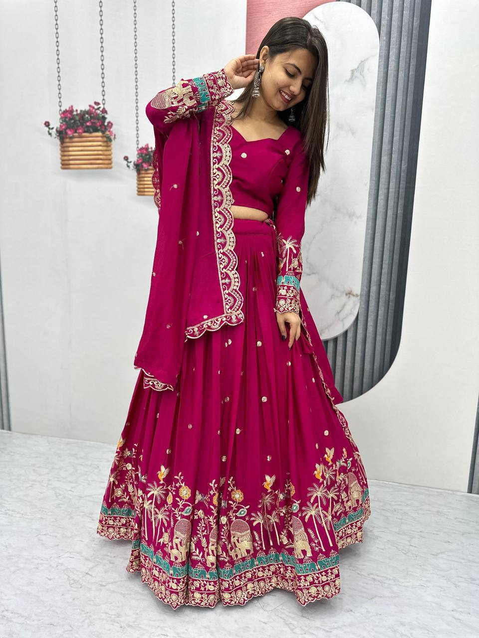 Elegant Festival Special Chinon Lehenga Choli Set