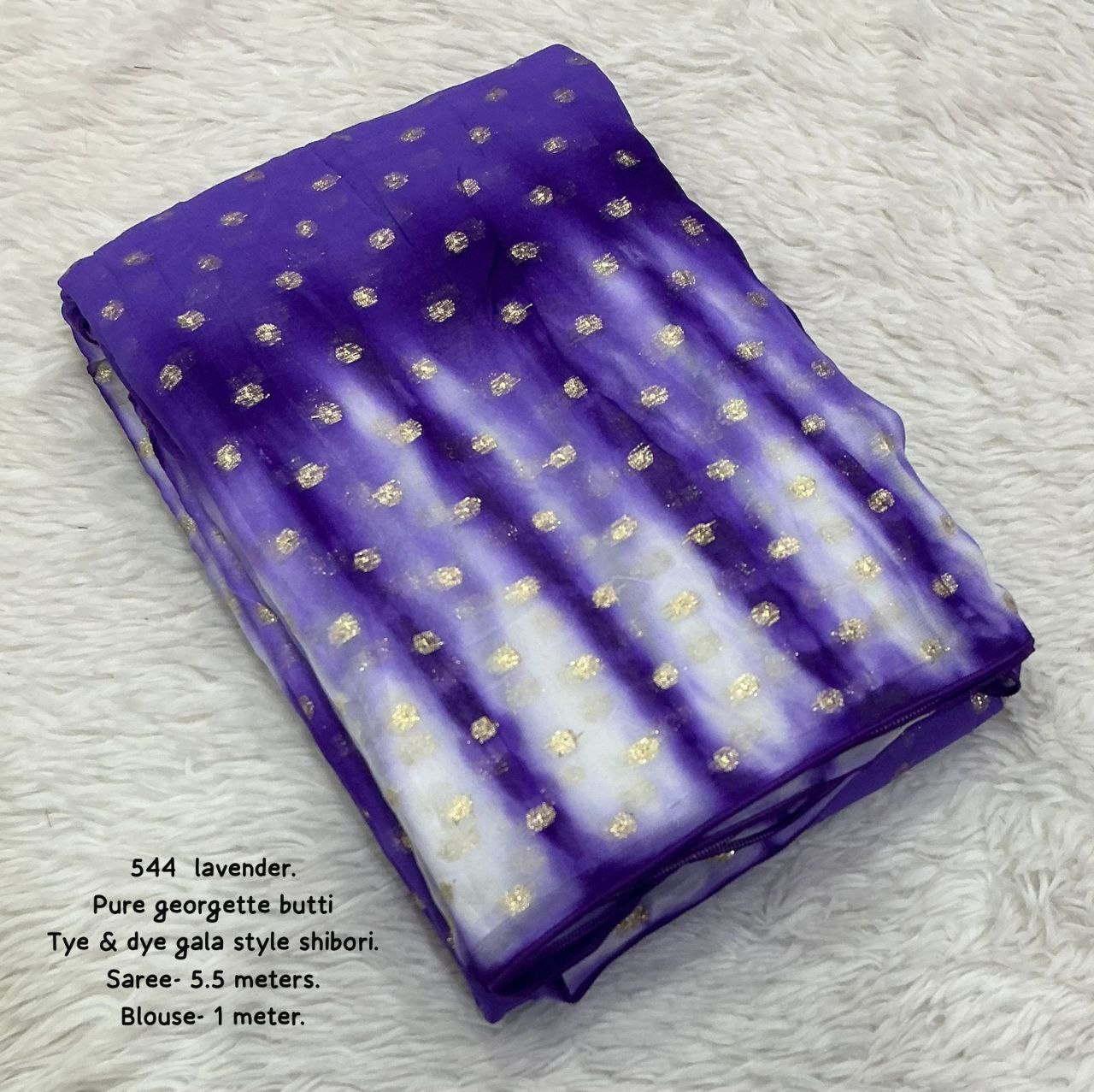 Premium Pure Viscose Georgette Butti Work Tye & Dye Shibori Saree with Blouse