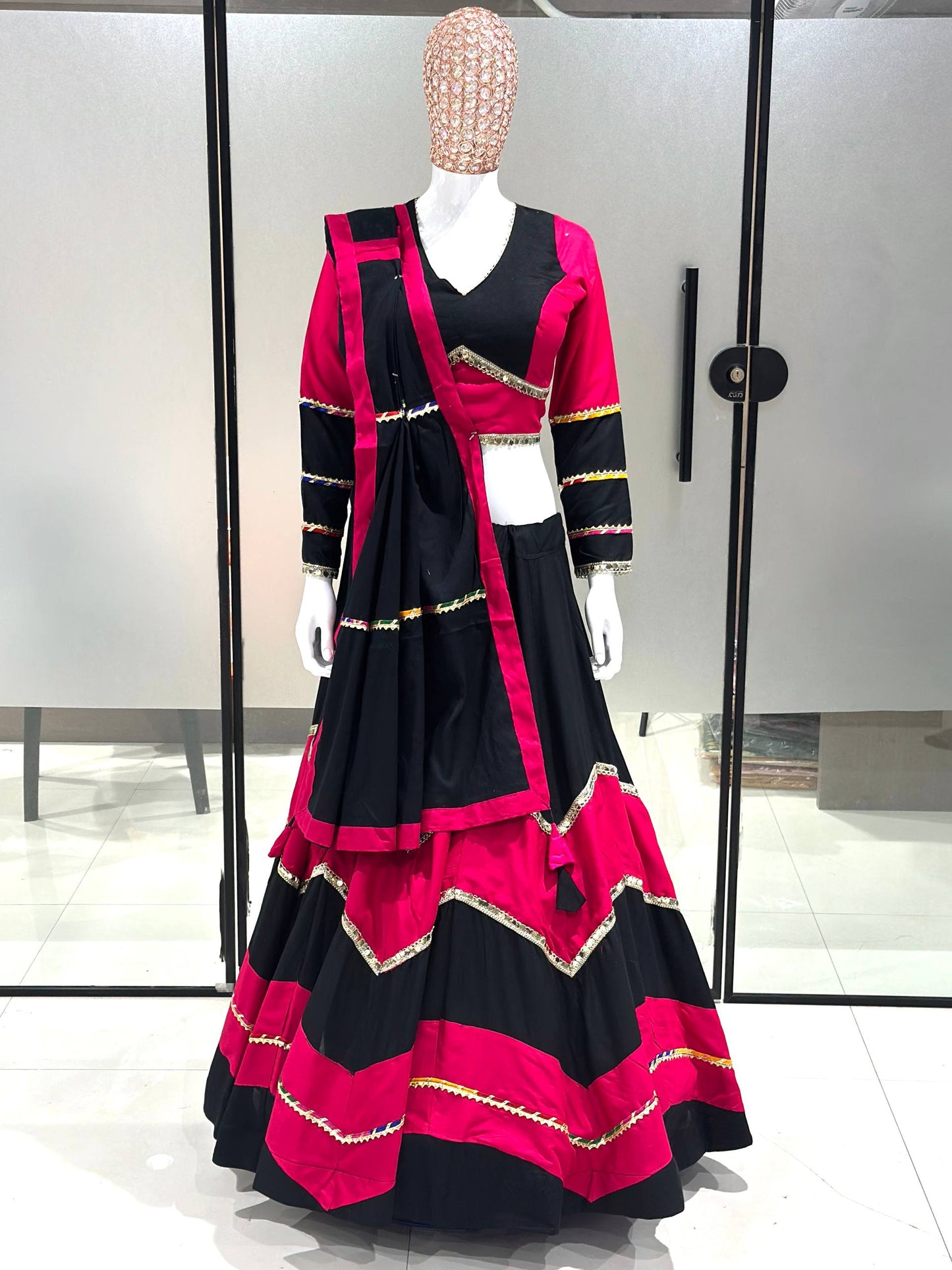 Navratri Special  Rayon Cotton Ready to Wear Lehenga Choli Set