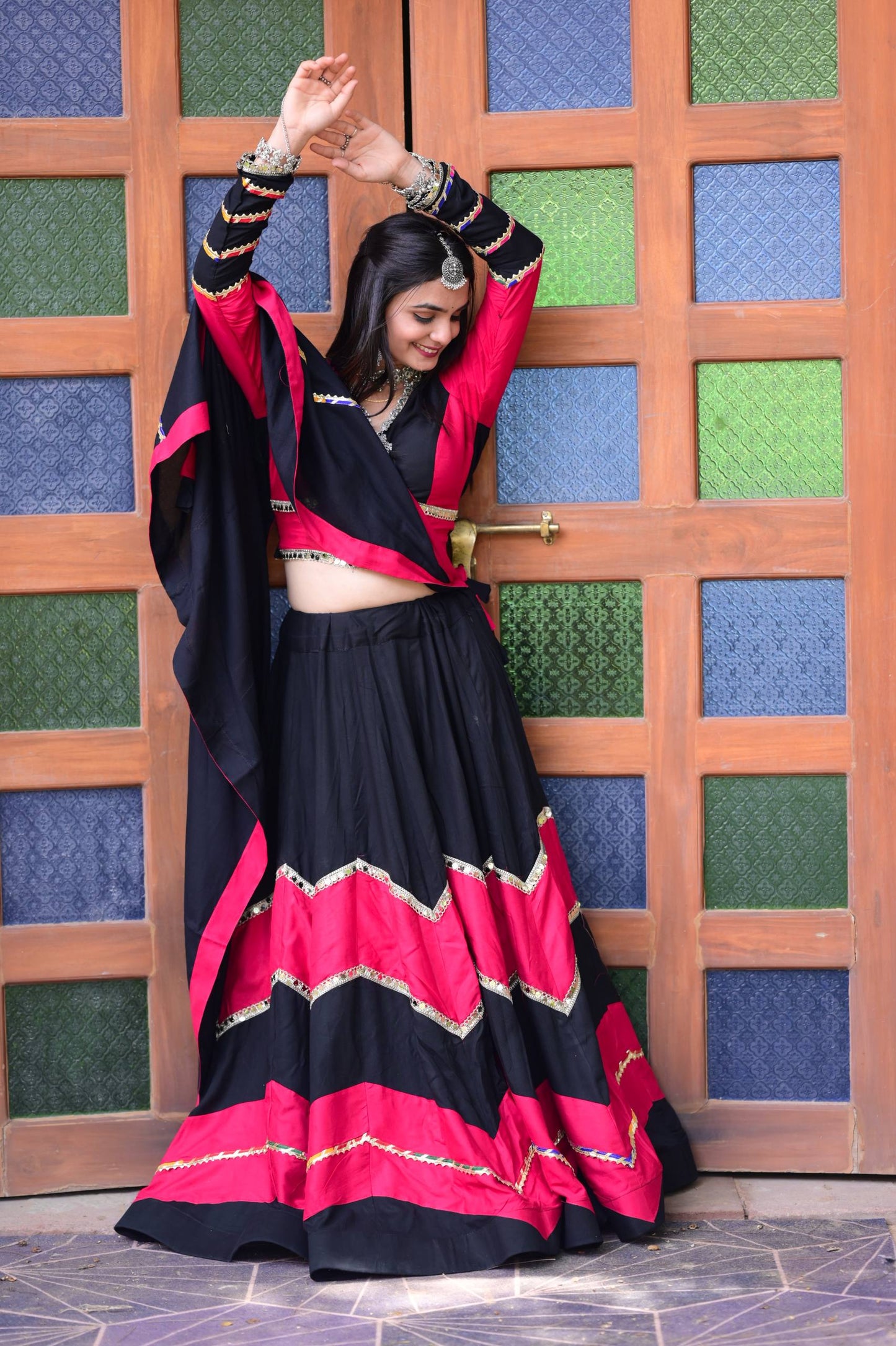 Navratri Special  Rayon Cotton Ready to Wear Lehenga Choli Set