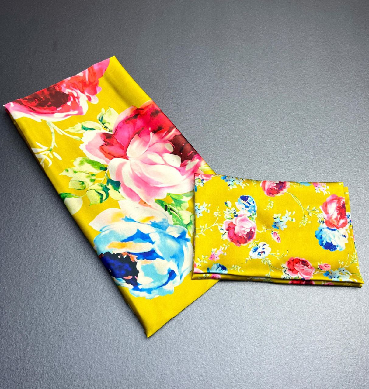 Floral Digital Print Original Japan Satin Saree with Blouse Piece