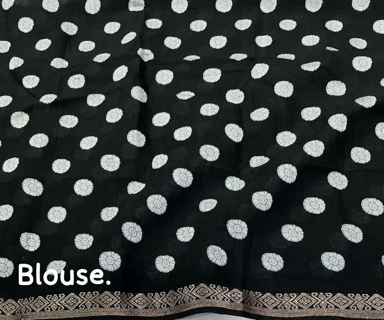 Soft Cotton Kalamkari Printed Zari Woven Border Saree with Running Butti Blouse