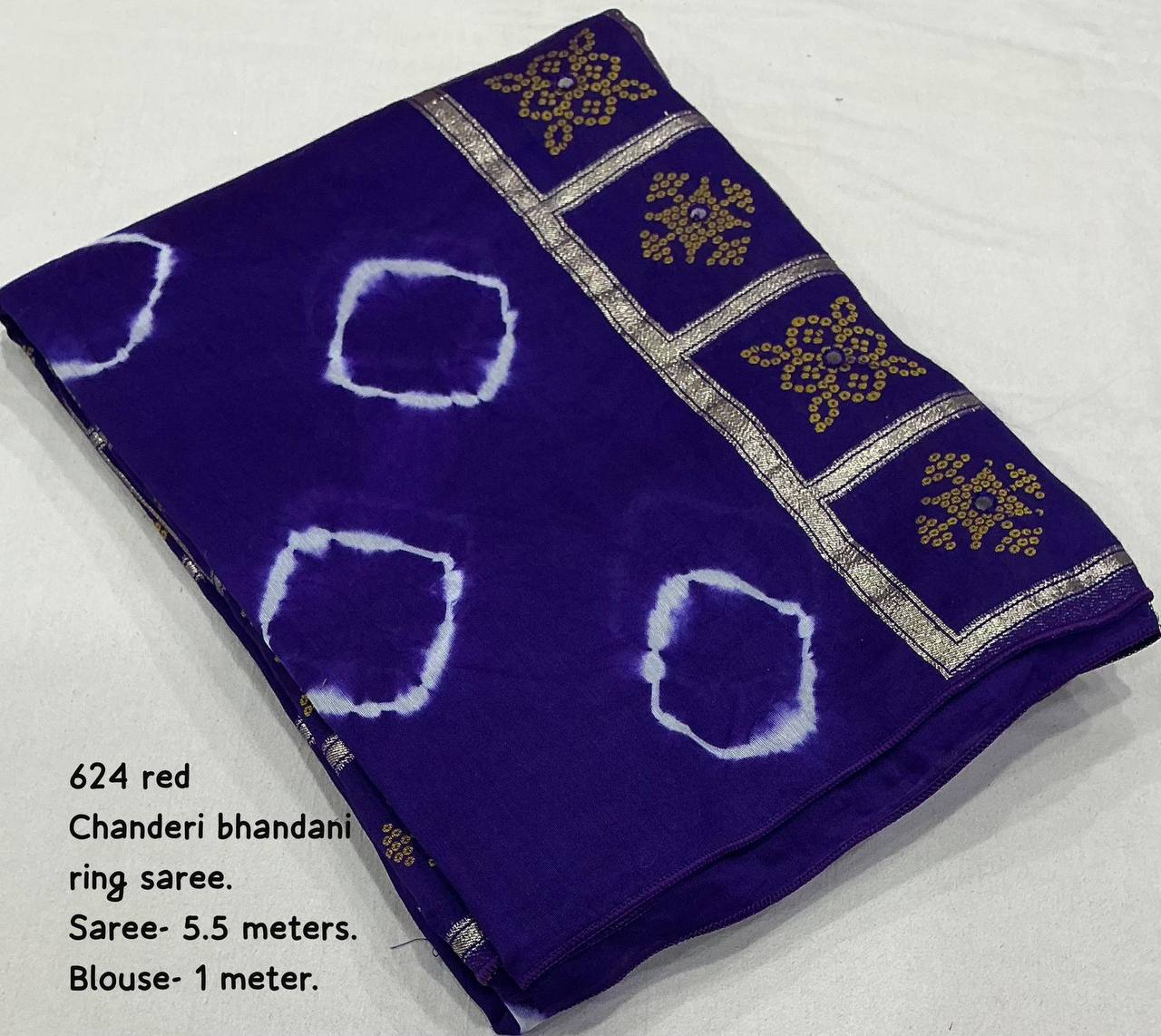 Women's Pure Viscose Cotton Crape Zari Woven Traditional Bandhani Gharchola Saree WIth Blouse