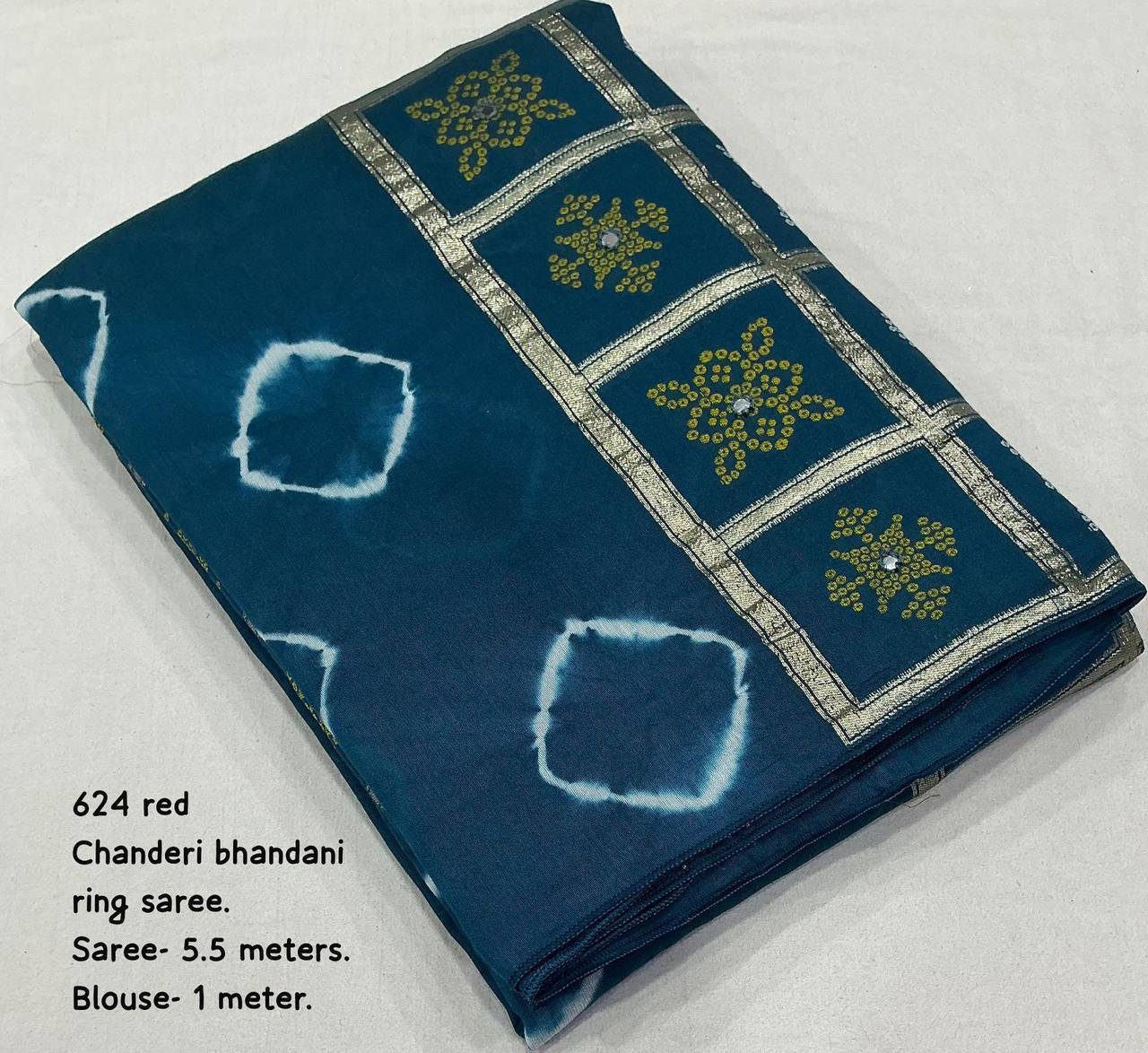 Women's Pure Viscose Cotton Crape Zari Woven Traditional Bandhani Gharchola Saree WIth Blouse