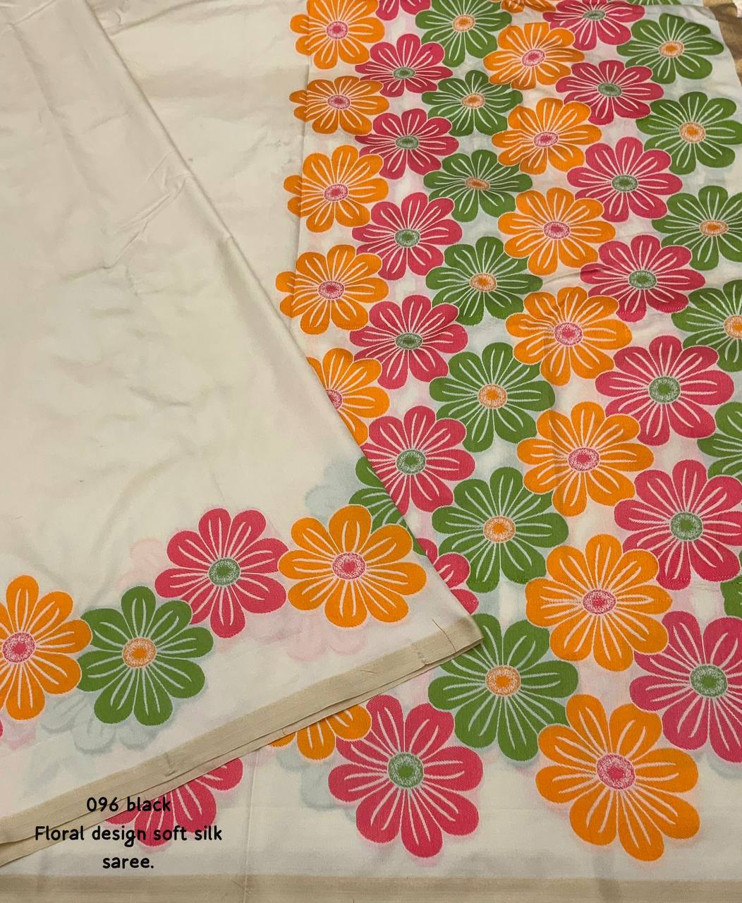 Elegant Soft Silk Floral Woven Saree with Blouse