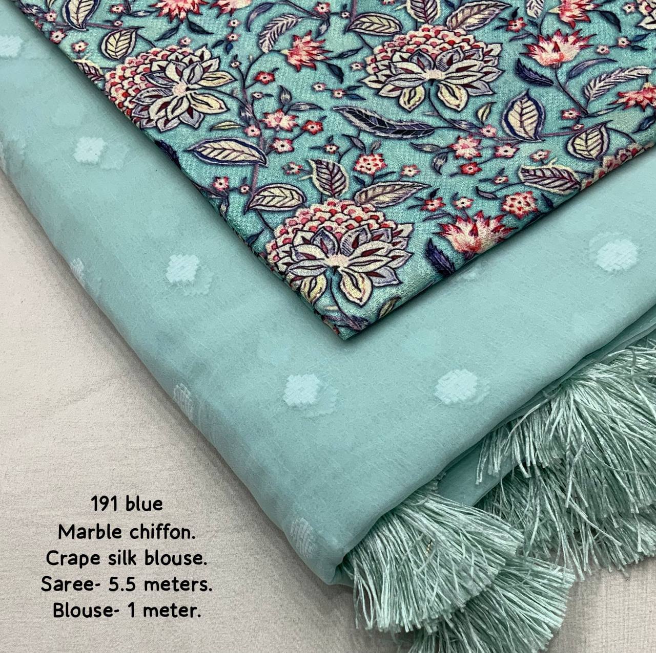 Bubble Chiffon Woven Butti Design Saree with Digital Printed Blouse