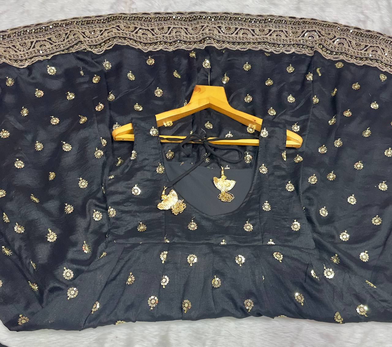 Premium Sequins & Embroidery Work Designer Readymade Silk Anarkali Suit Set