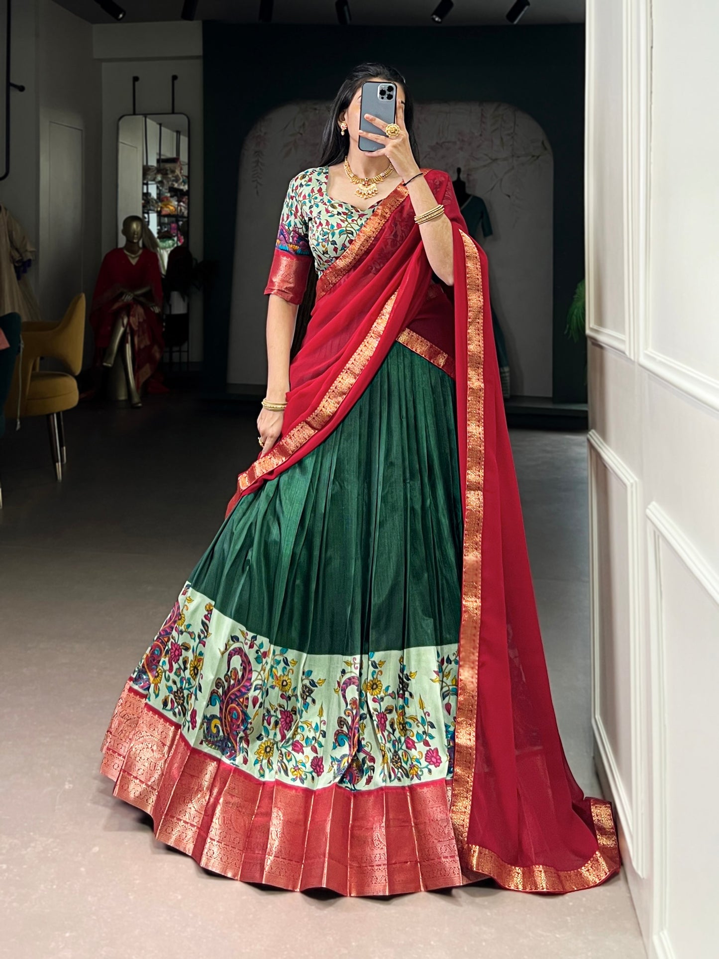 Aastha Silk Printed Zari Weaving Lehenga Choli with Georgette Dupatta