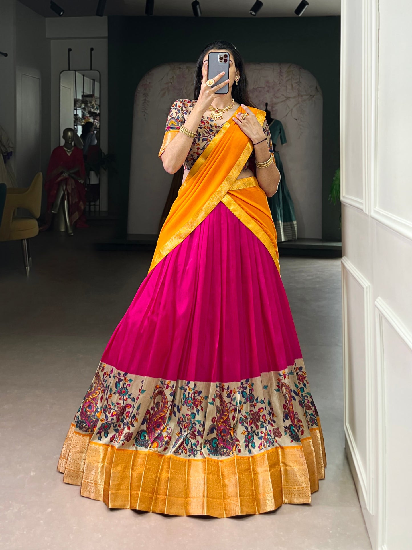 Aastha Silk Printed Zari Weaving Lehenga Choli with Georgette Dupatta