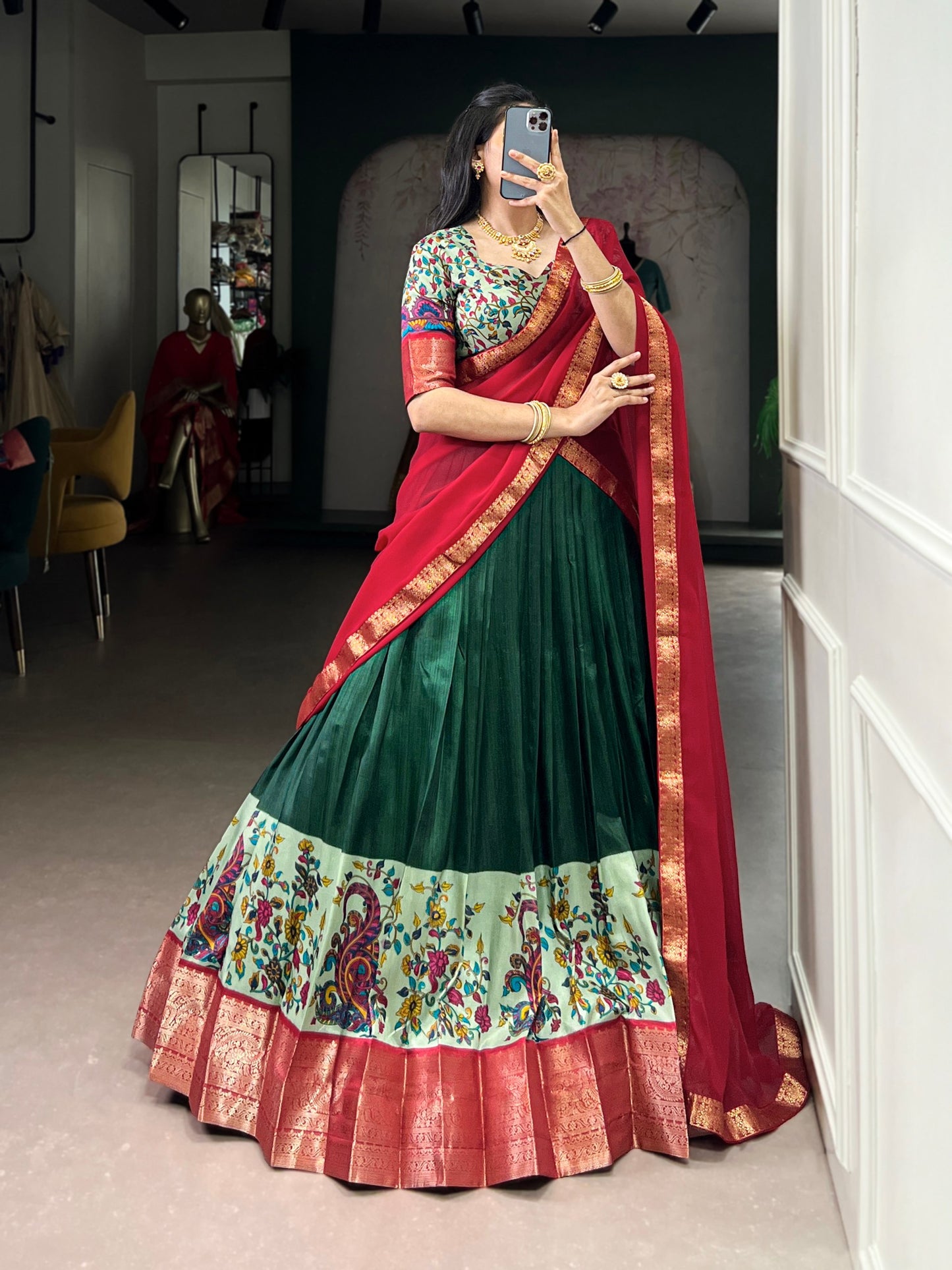 Aastha Silk Printed Zari Weaving Lehenga Choli with Georgette Dupatta