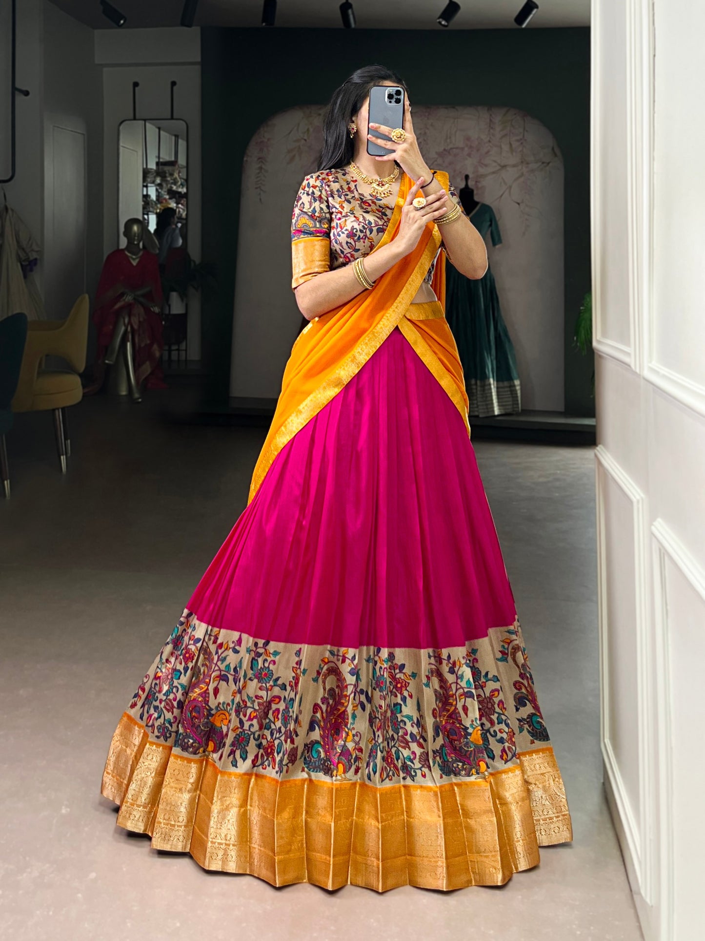Aastha Silk Printed Zari Weaving Lehenga Choli with Georgette Dupatta