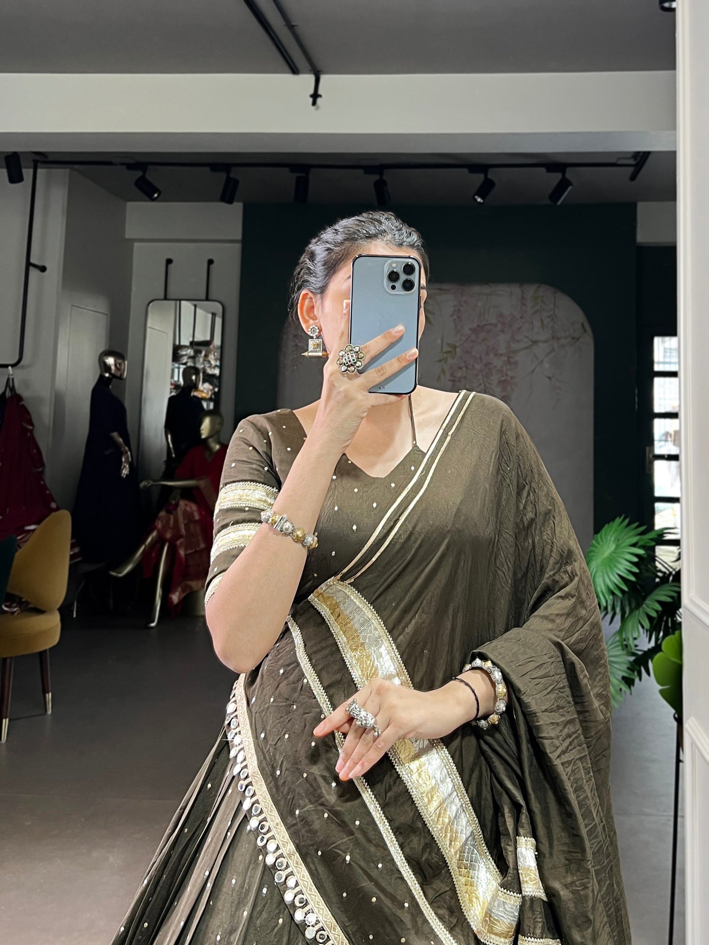 Pure Chanderi Zari Weaving Lehenga Choli Set