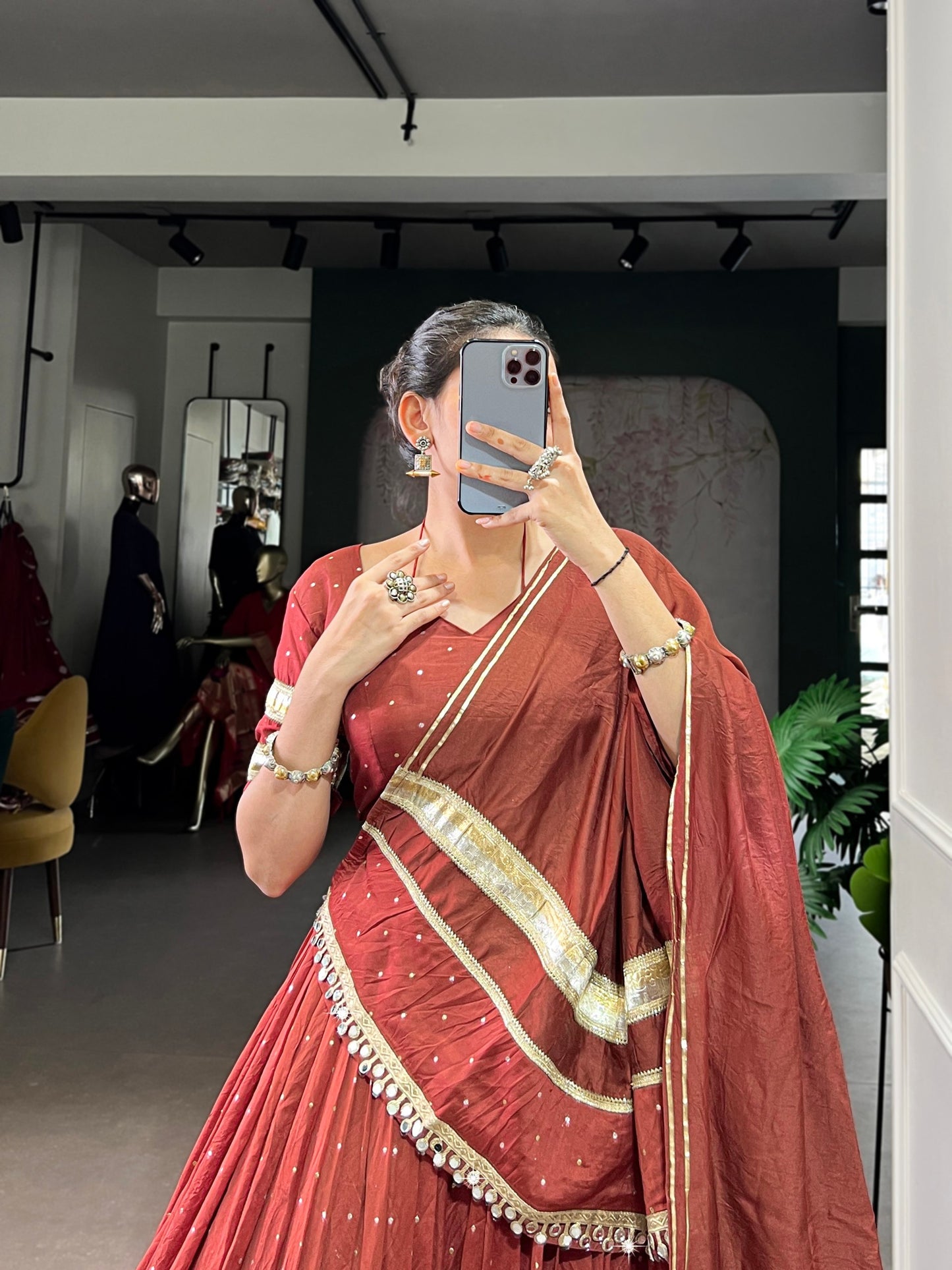 Pure Chanderi Zari Weaving Lehenga Choli Set