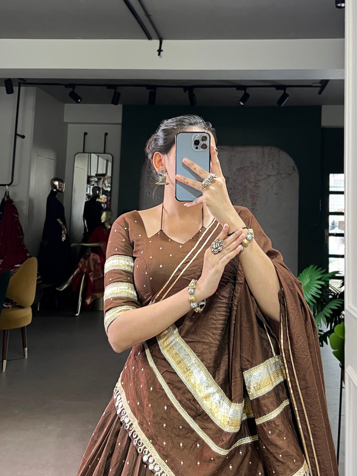 Pure Chanderi Zari Weaving Lehenga Choli Set