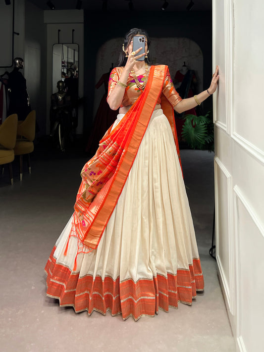 🌷Traditional Vichitra Silk Paithani Lehenga Choli Set