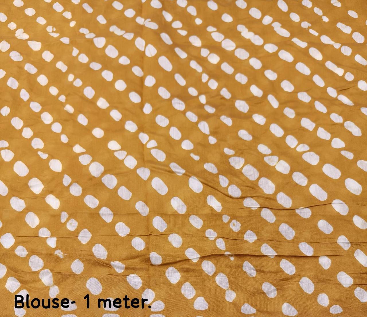 Handblock Leheriya Batik Printed Pure Chanderi Cotton Saree with  Blouse