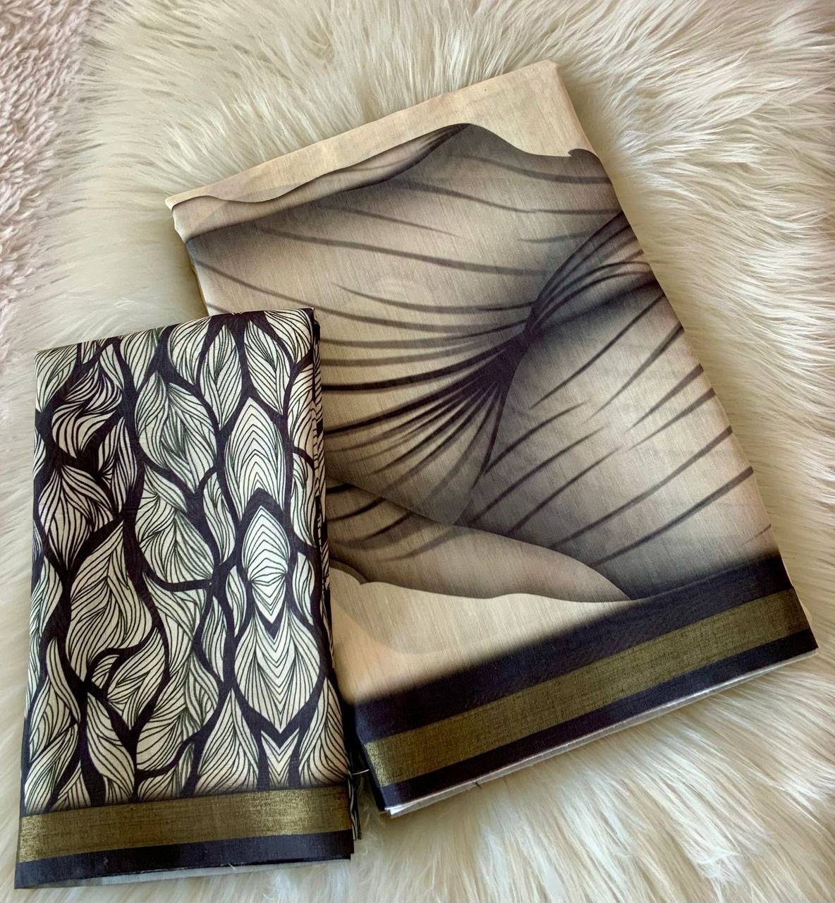 Sketch Design Premium Cotton Silk Saree with Rich Pallu & Printed Blouse