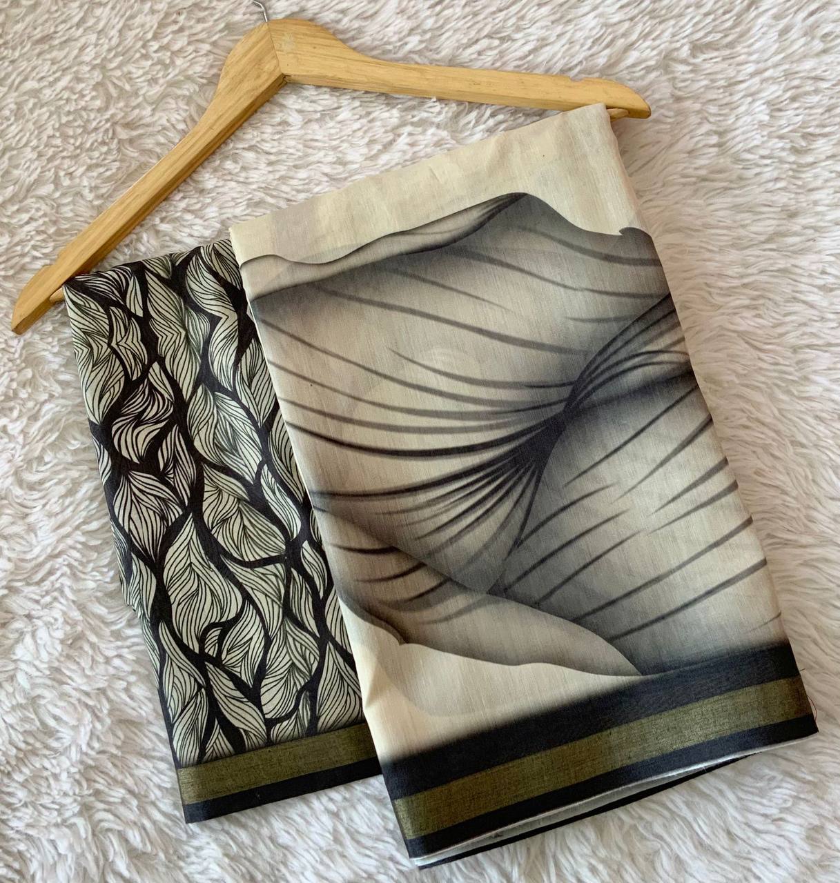 Sketch Design Premium Cotton Silk Saree with Rich Pallu & Printed Blouse