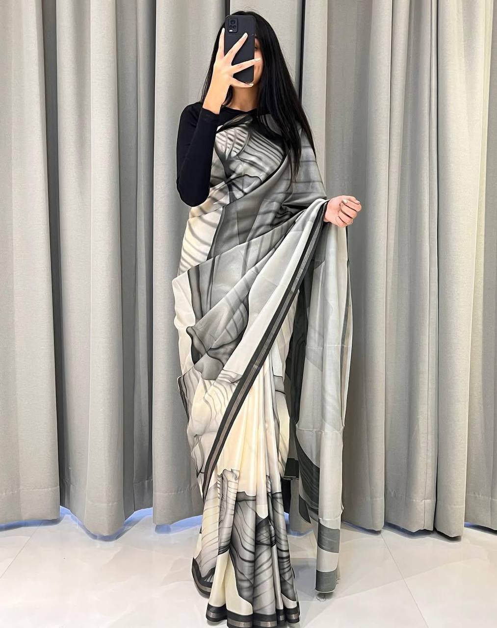 Sketch Design Premium Cotton Silk Saree with Rich Pallu & Printed Blouse