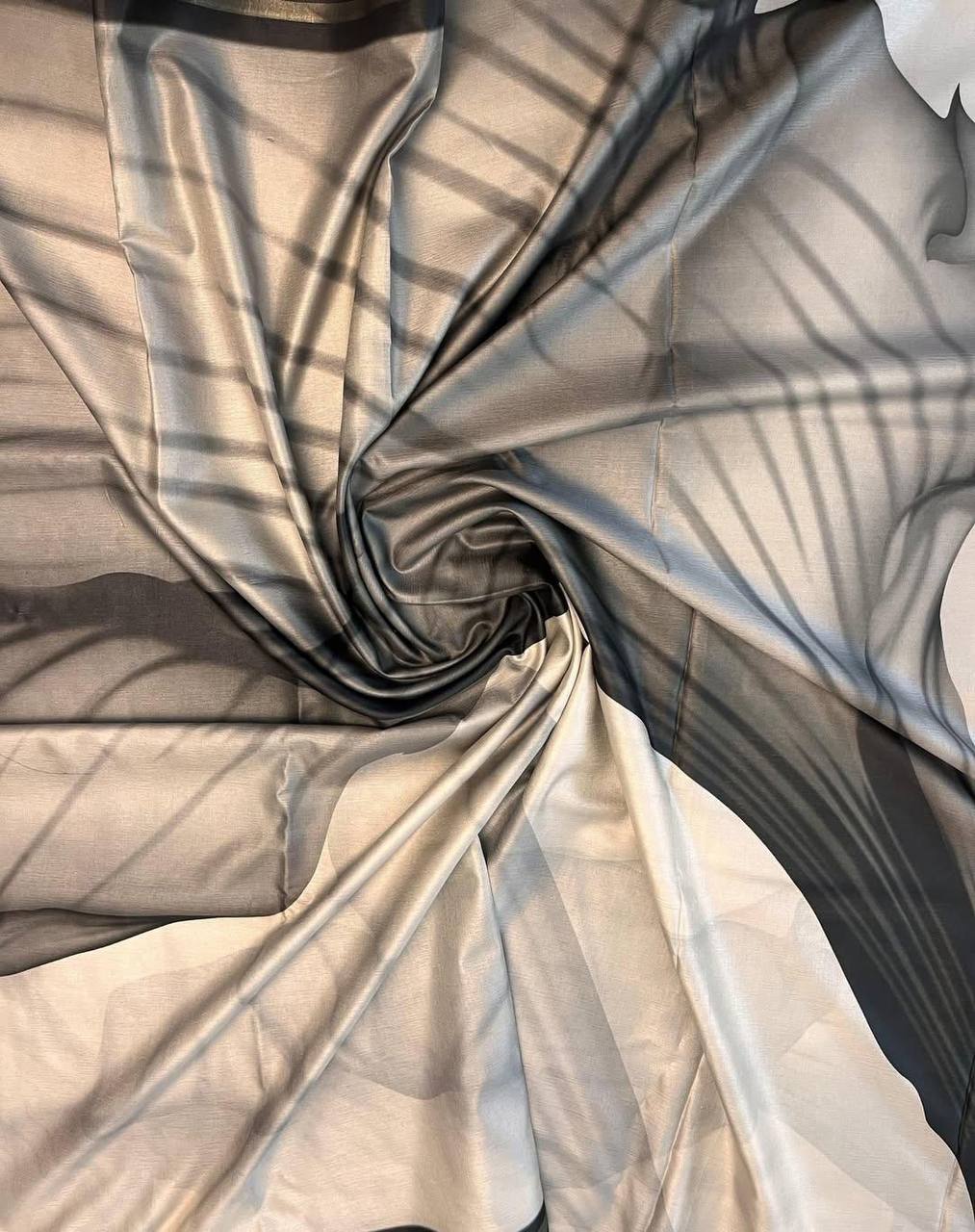 Sketch Design Premium Cotton Silk Saree with Rich Pallu & Printed Blouse