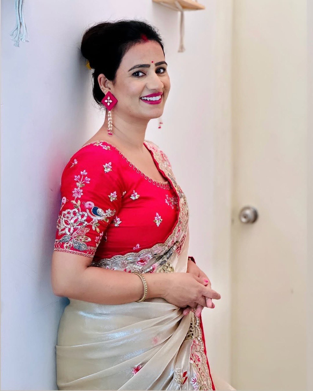 Embroidery & Cutwork Border Designer Party Wear Soft Jimichu Silk Saree With Blouse