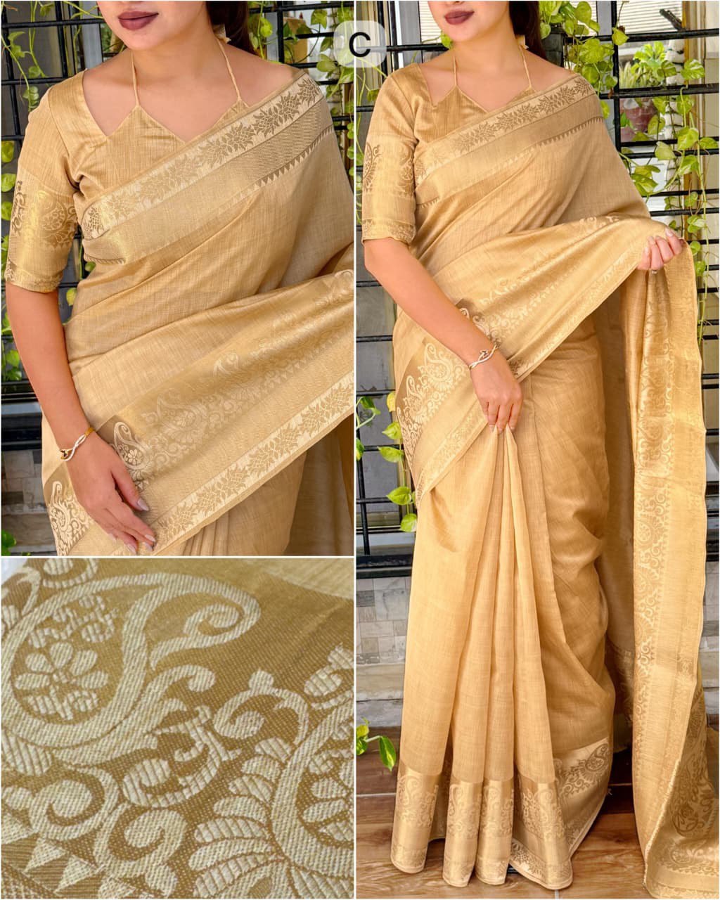 Casual Wear Assam Silk Saree with Zari Weaving Jacquard Border & Unstitched Blouse