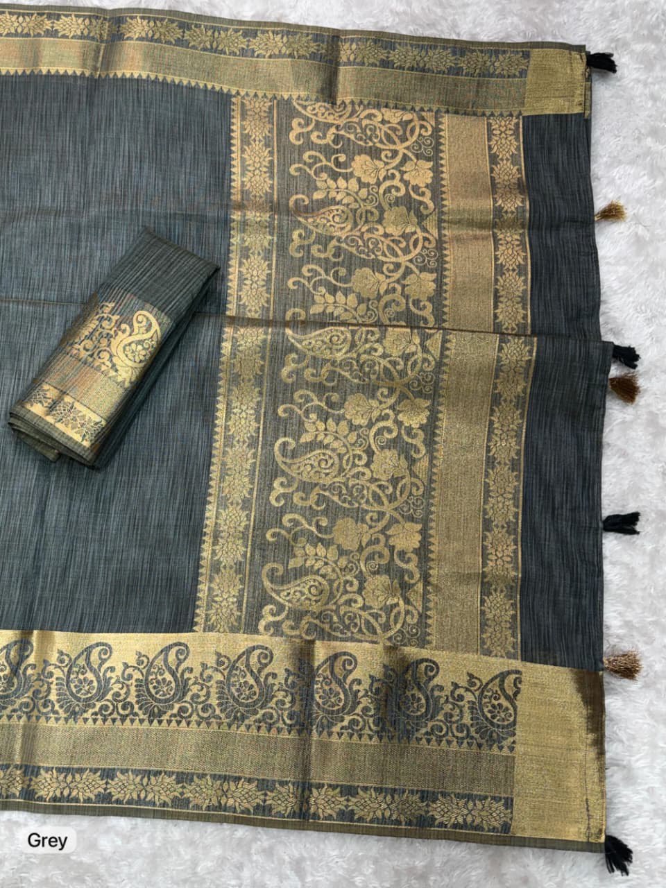 Casual Wear Assam Silk Saree with Zari Weaving Jacquard Border & Unstitched Blouse