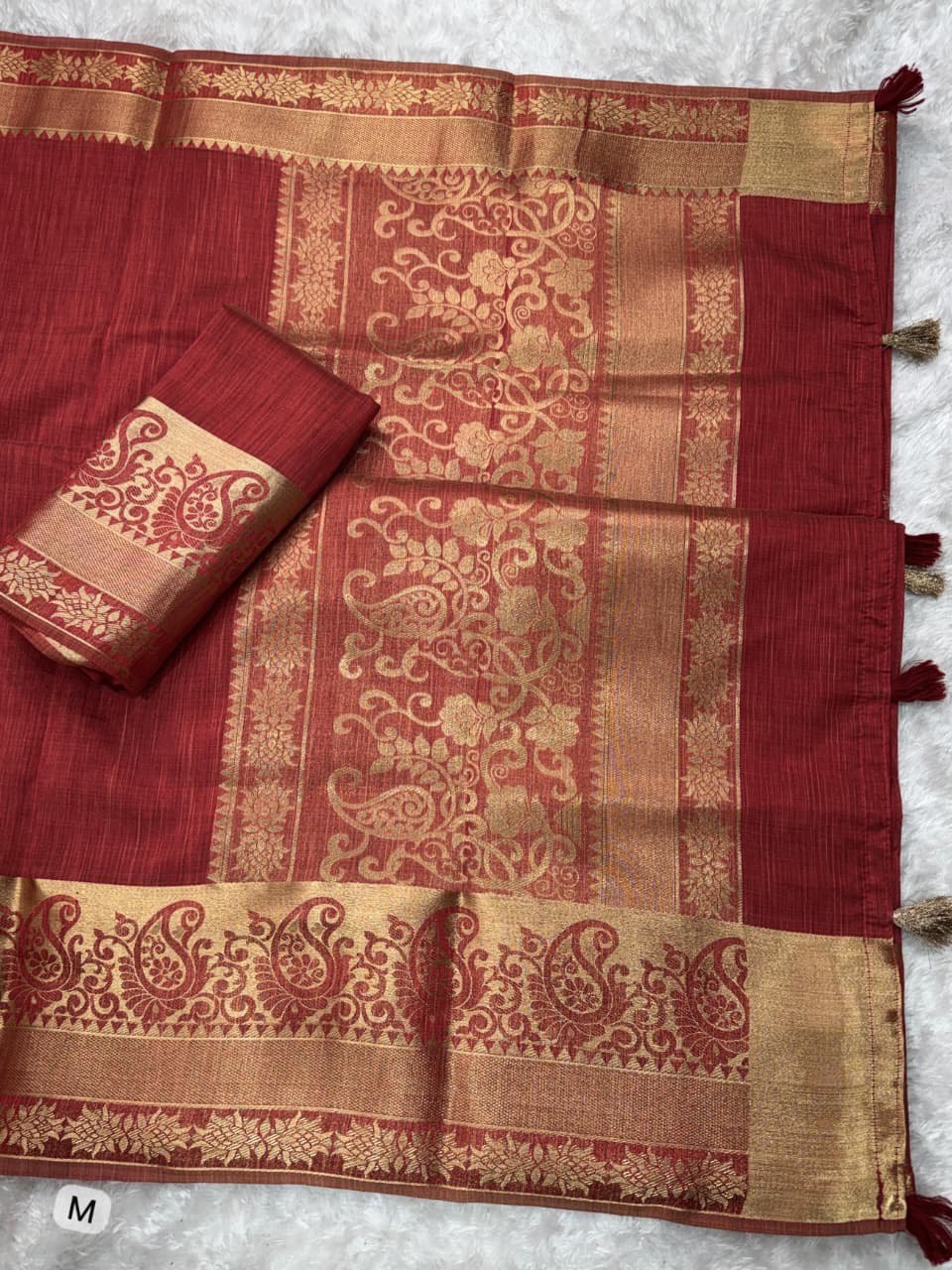 Casual Wear Assam Silk Saree with Zari Weaving Jacquard Border & Unstitched Blouse