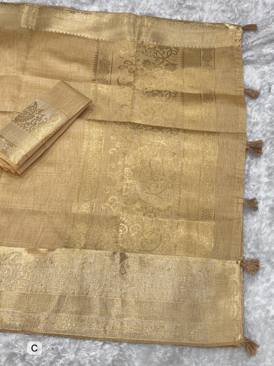 Casual Wear Assam Silk Saree with Zari Weaving Jacquard Border & Unstitched Blouse