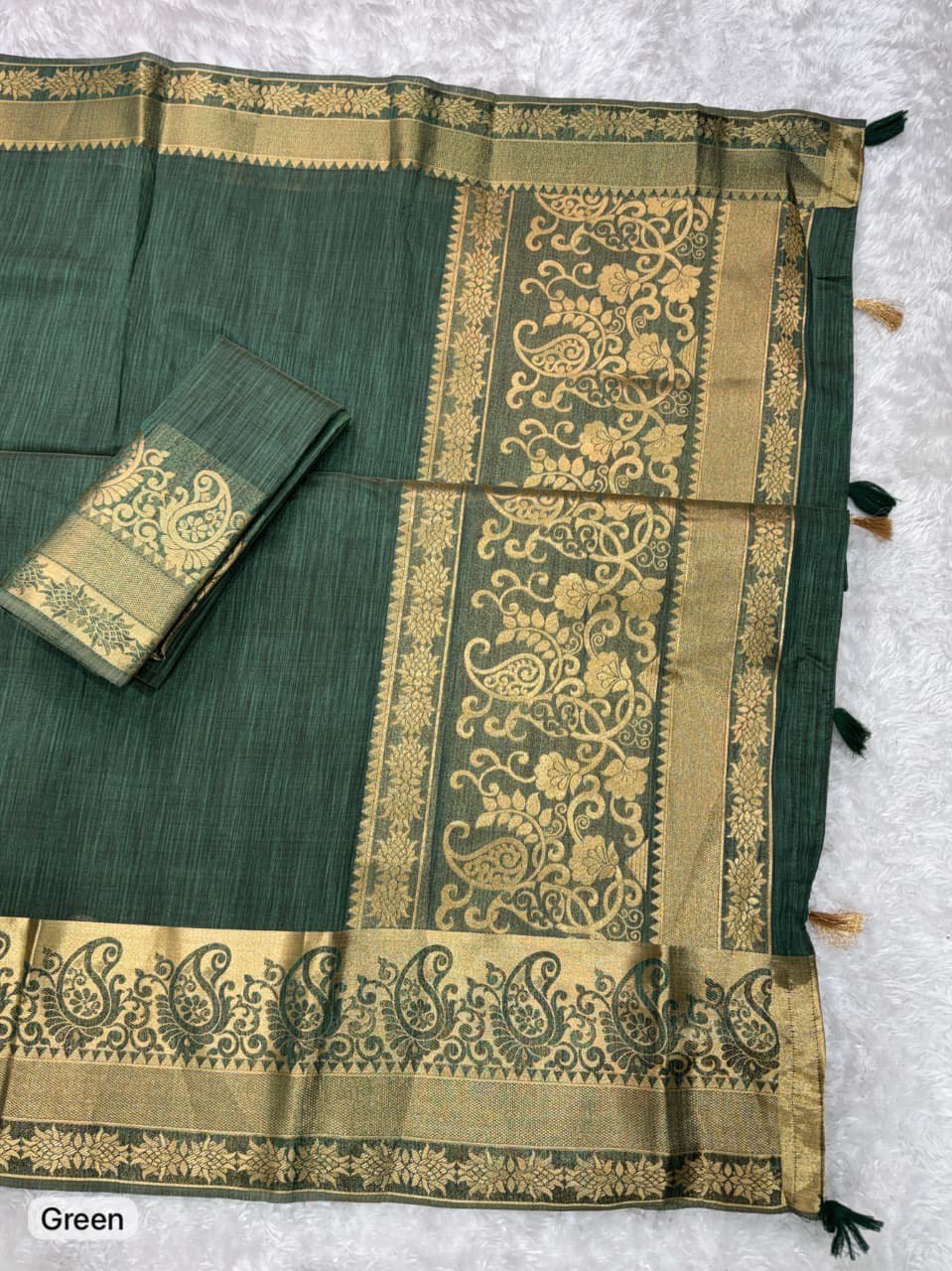 Casual Wear Assam Silk Saree with Zari Weaving Jacquard Border & Unstitched Blouse