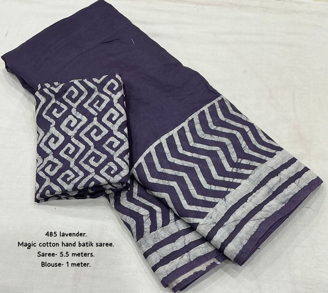 Pure Chanderi Cotton Gala Style Prints Batik Saree with Blouse