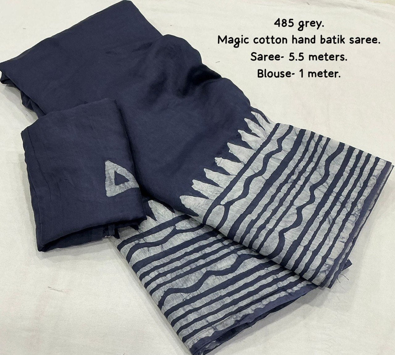 Pure Chanderi Cotton Gala Style Prints Batik Saree with Blouse