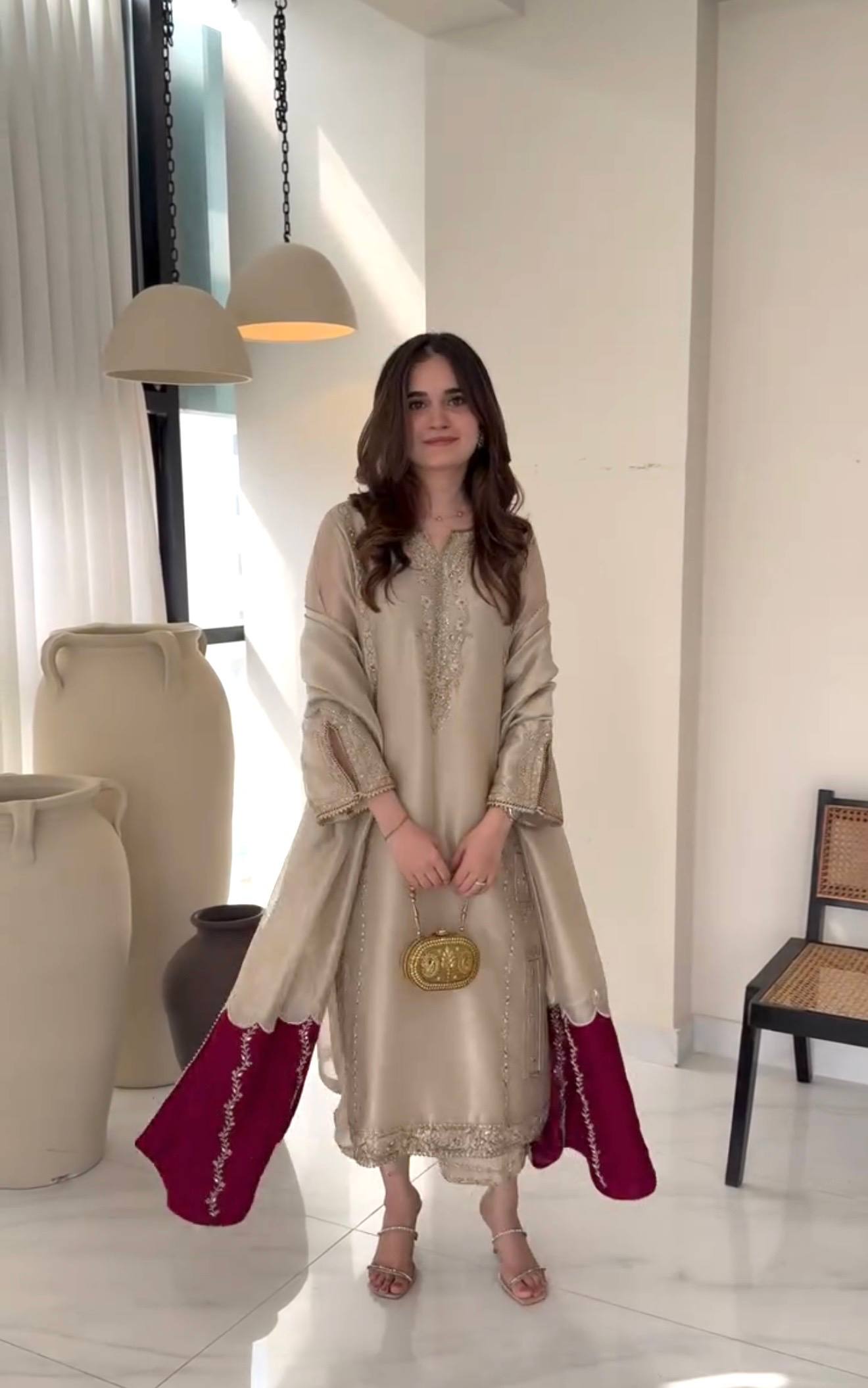 Designer Party Wear Pur Jimmy Choo Top, Plazzo & Dupatta Set