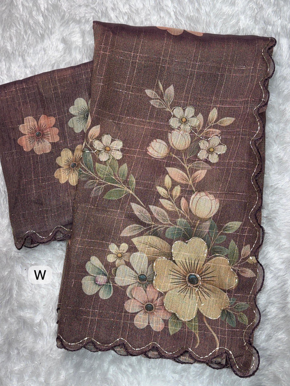 Sequins Beads & Zari Weaving Cutwork Border Metallic Tissue Cotton Saree With Blouse