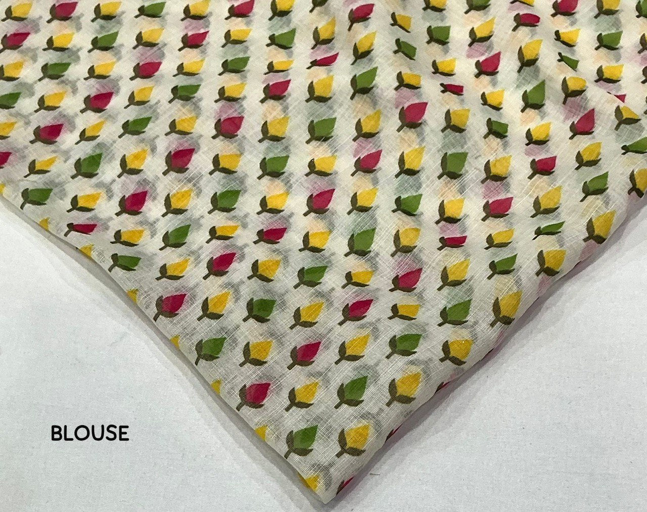 Aari Mirror Work Trendy Printed Designer Linen Saree With Running Blouse