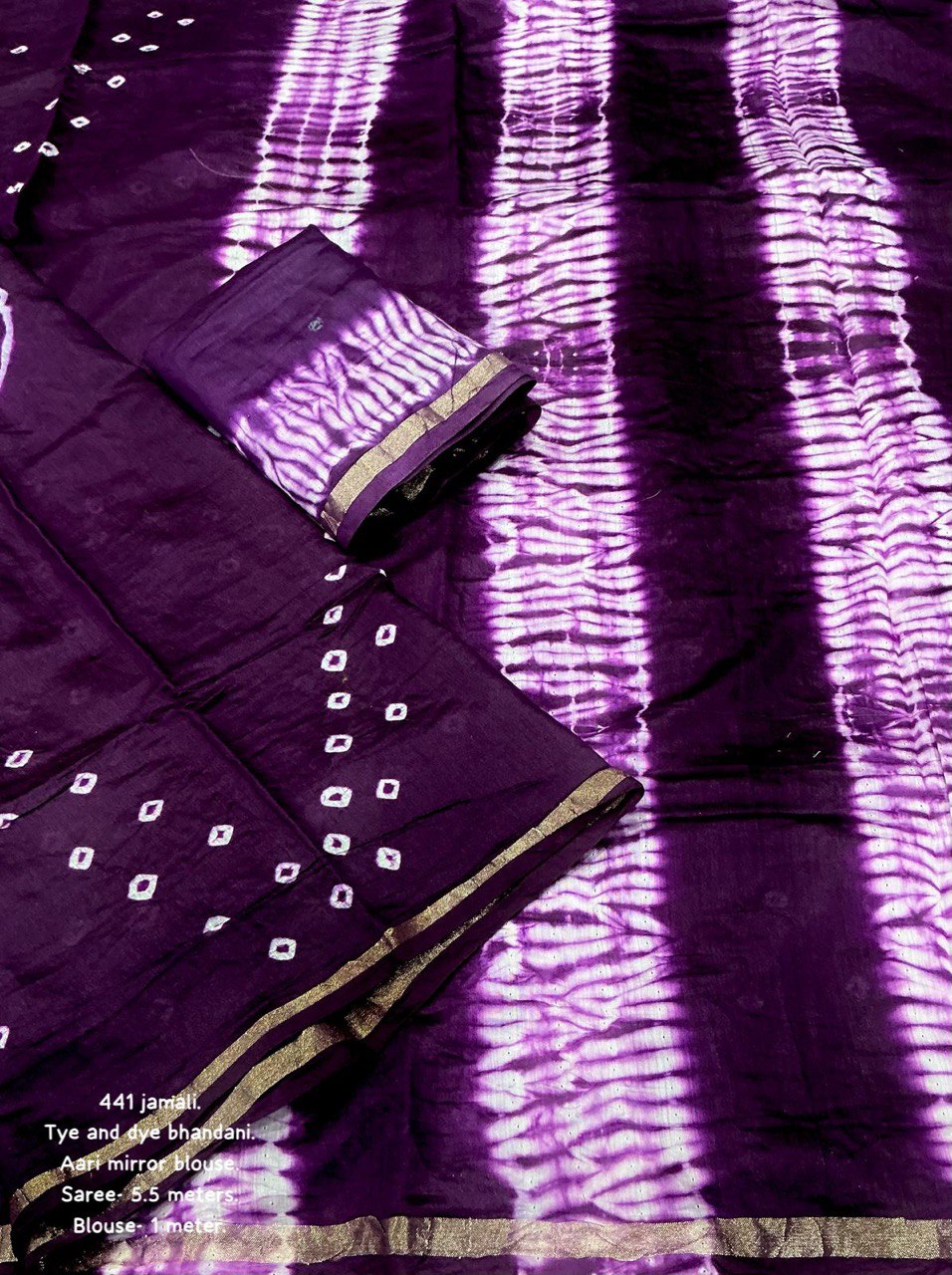 Pure Chanderi Cotton Hand-Tied Bandhani Saree with Blouse